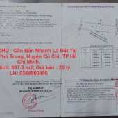 CHÍNH CHỦ - Cần Bán Nhanh Lô Đất Tại Xã Tân Phú Trung, Huyện Củ Chi, TP Hồ Chí Minh.